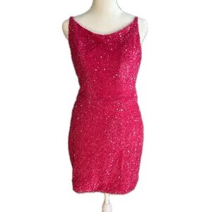 NWT Hot Pink Sequin Cocktail Dress